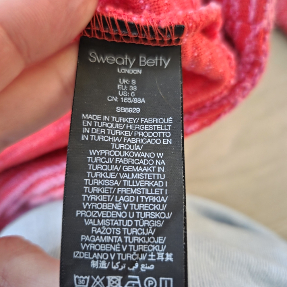 Sweaty Betty Pink And Orange 1/2 Zip Cowl Neck Sweater - Picture 6 of 8
